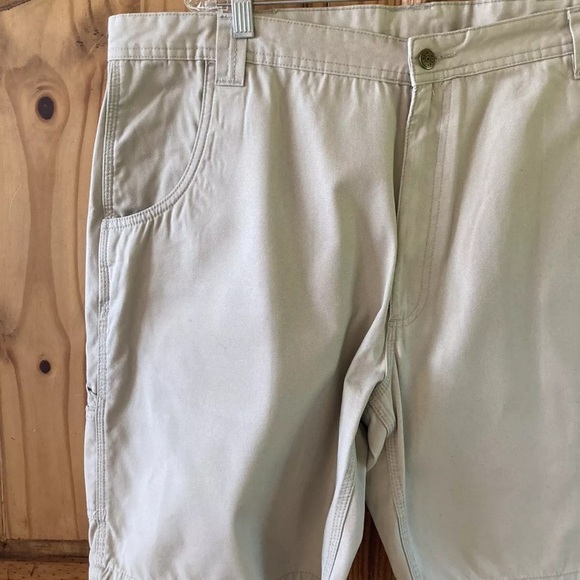 Men's Lakin McKey Dungaree Relaxed Fit tan carpenter shorts size 42 - NWT - Picture 2 of 9